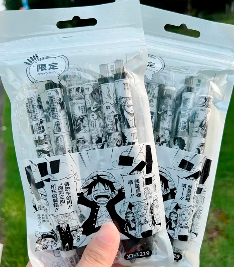 Set de 6 Lapiceros de Gel ONE PIECE VER.Manga
